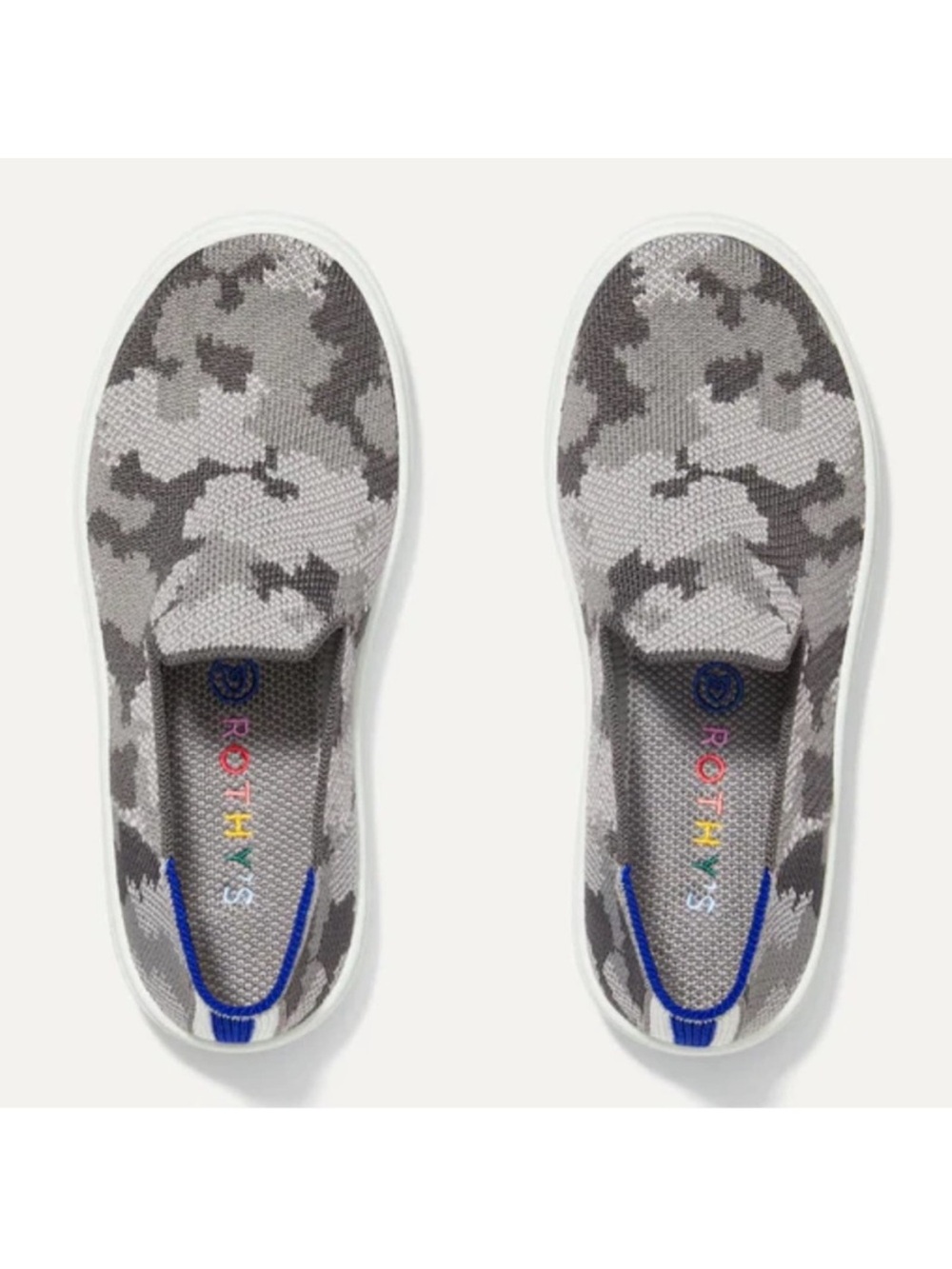 Rothy's Slip-On Sneakers in Gray Camo